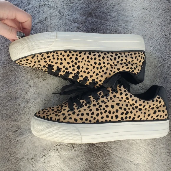 RESTRICTED Leopard Print Sneakers, sz 8 - Picture 5 of 9